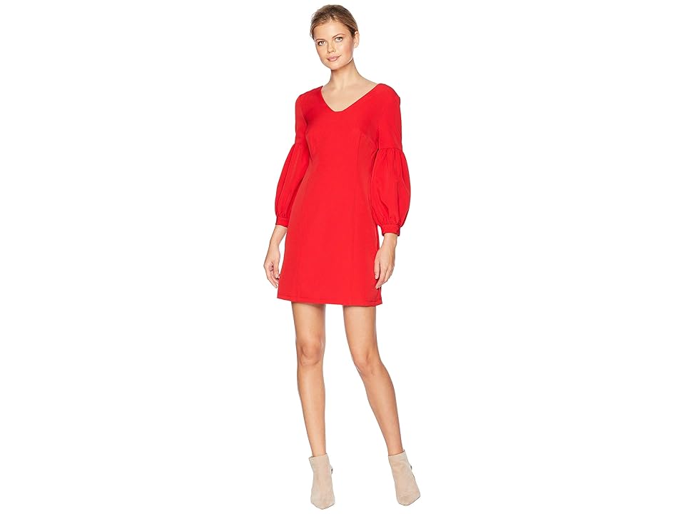 

Laundry by Shelli Segal Scuba Puff Sleeve Dress (Red) Women's Dress