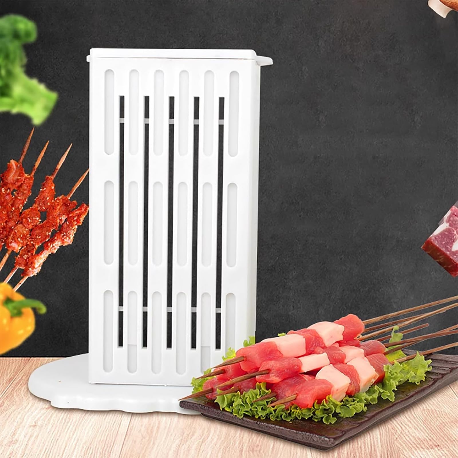 Scatola Per Kebab, Kit Riutilizzabile Per Preparare Kebab Per Barbecue, 36 Spiedini In 3 Minuti/Nessuna Lesione Alle Mani, Non Richiede Tempo, Per Carne, Frutta O Verdura