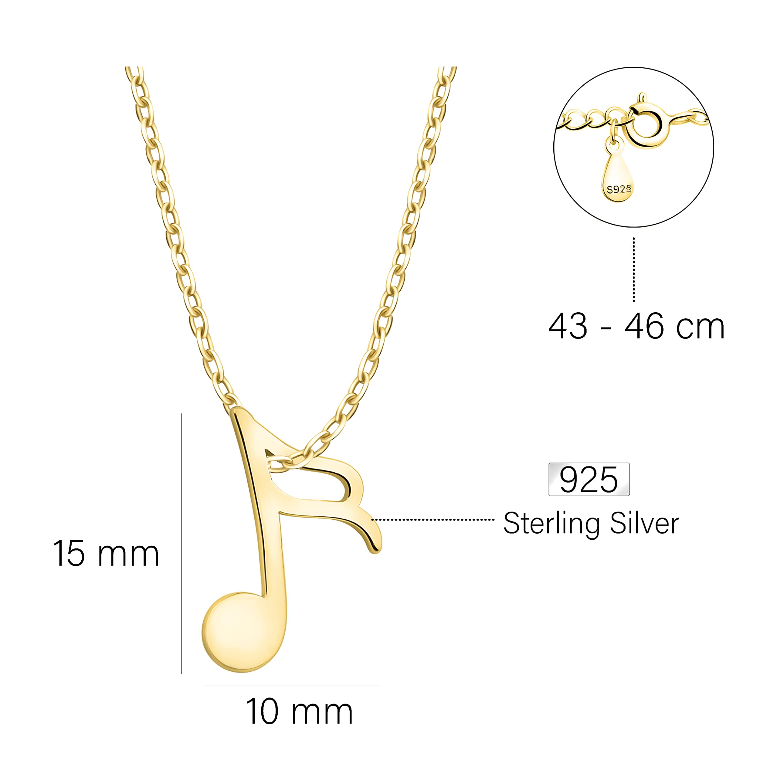 Sofia Milani - Collana da Donna in Argento 925 - Ciondolo a Musica Quarto di Nota