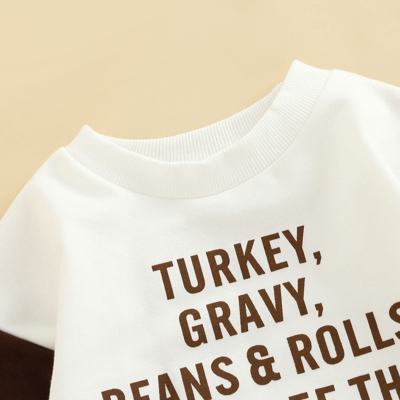 Okbabeha Thanksgiving Clothes Newborn Infant Girl Boy Turkey Gobble Thankful Letter Oversized Sweatshirt Romper Baby Outfis (Letter,12-18 Months)