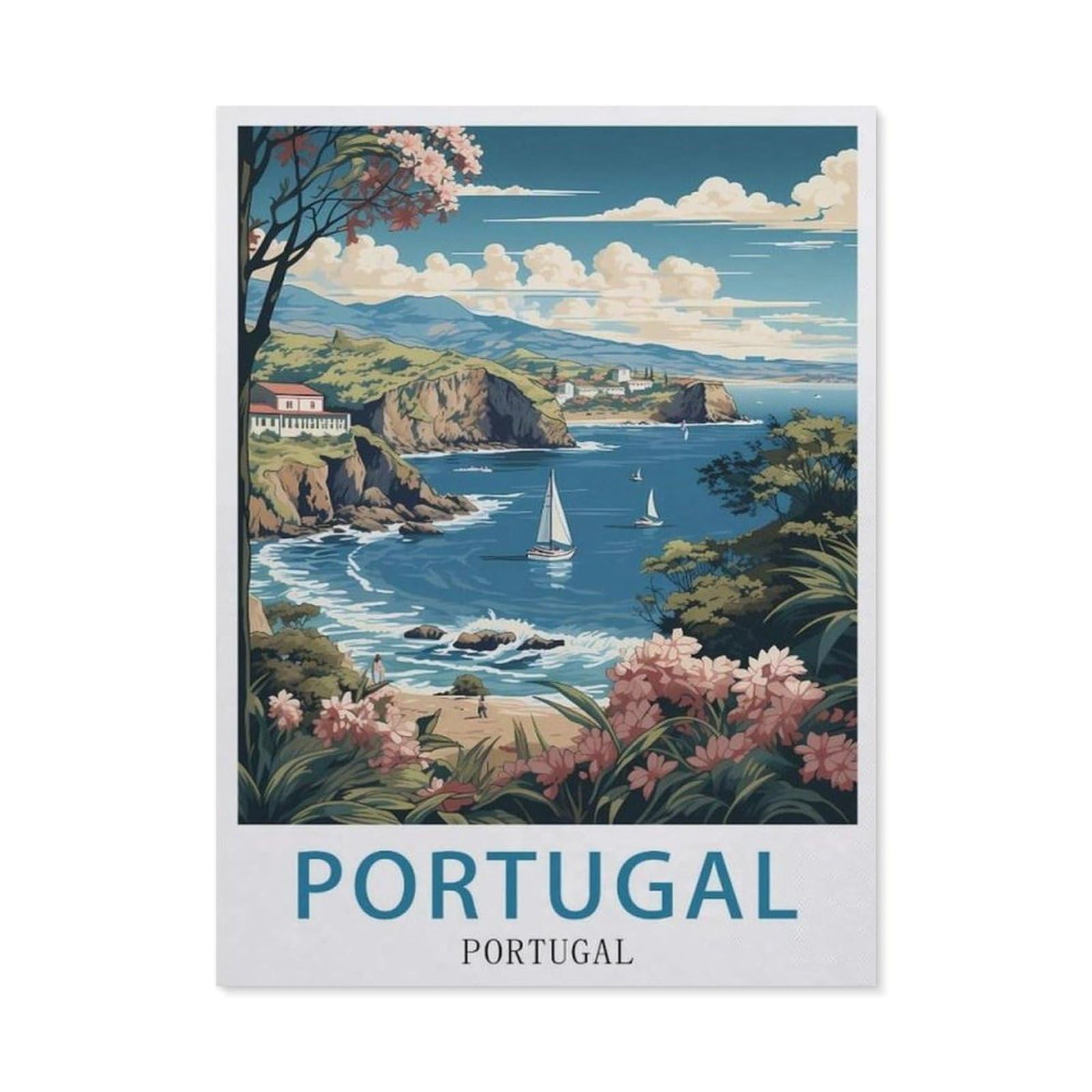 Vintage Wall Decor Metal Poster Plaque，Madeira Portugal(30x40cm）