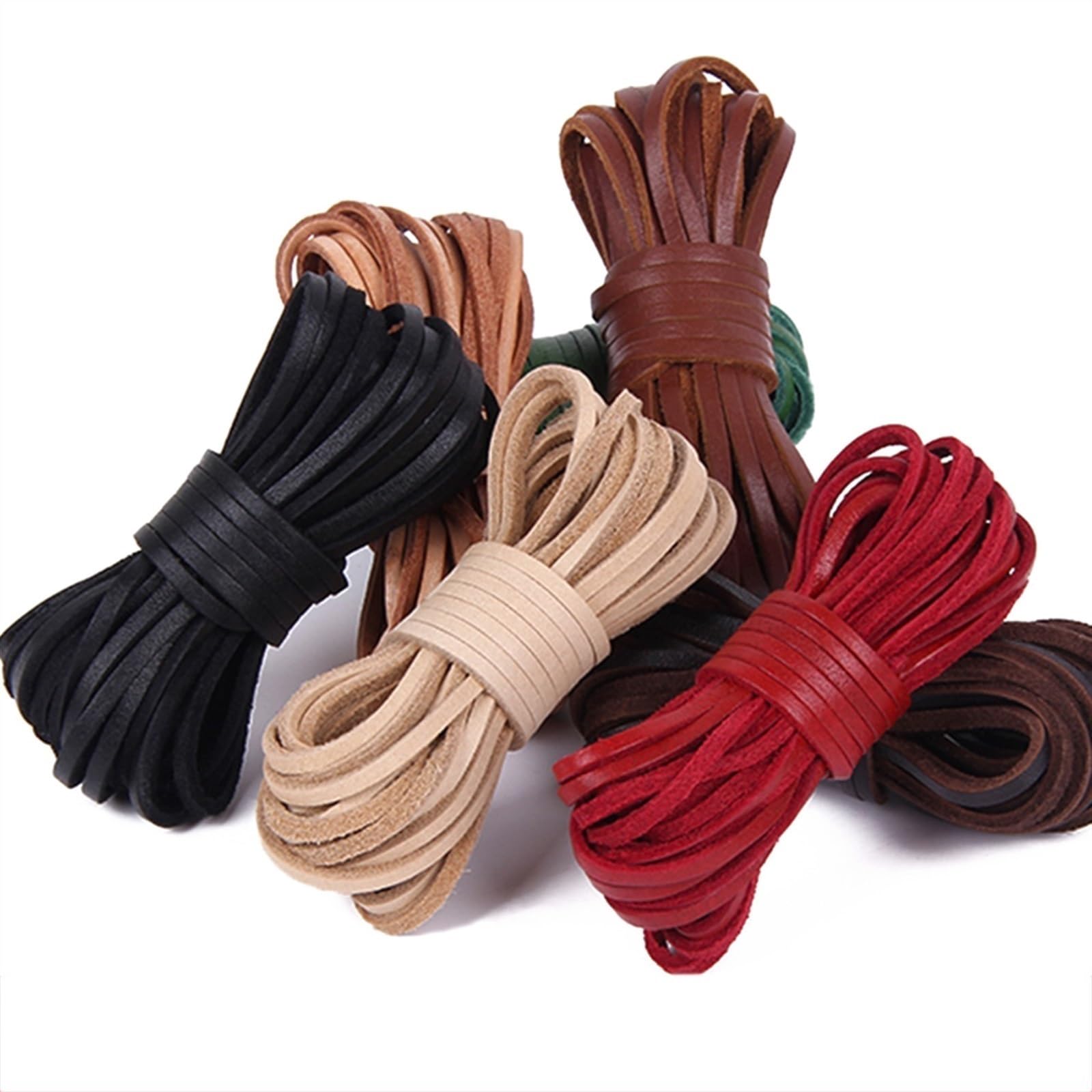 Leather Shoe Laces 1/4 Inch Genuine Leather Strips 72 Inch Flat