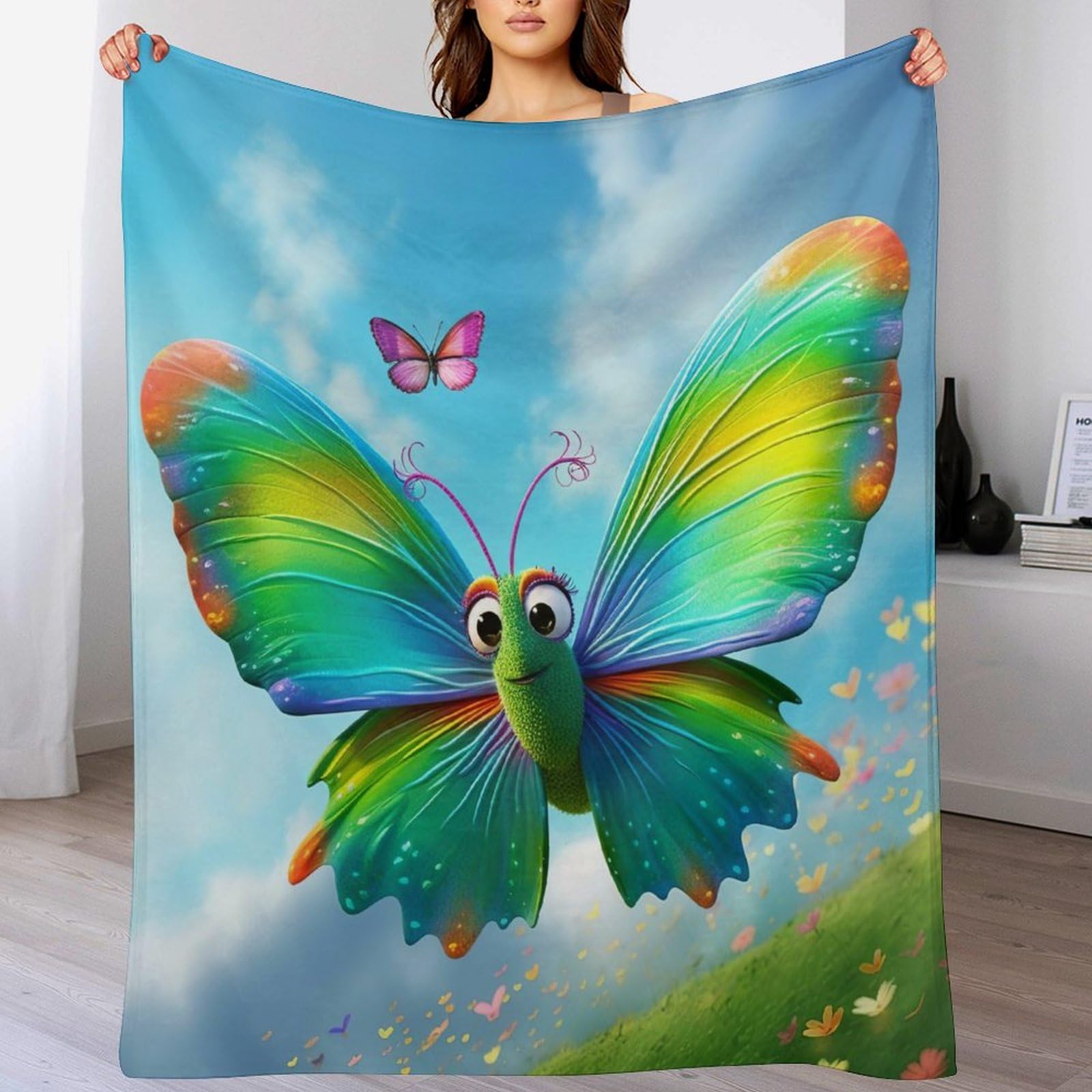 Couverture polaire papillon 180x200cm pour dire adieu aux soirées froides