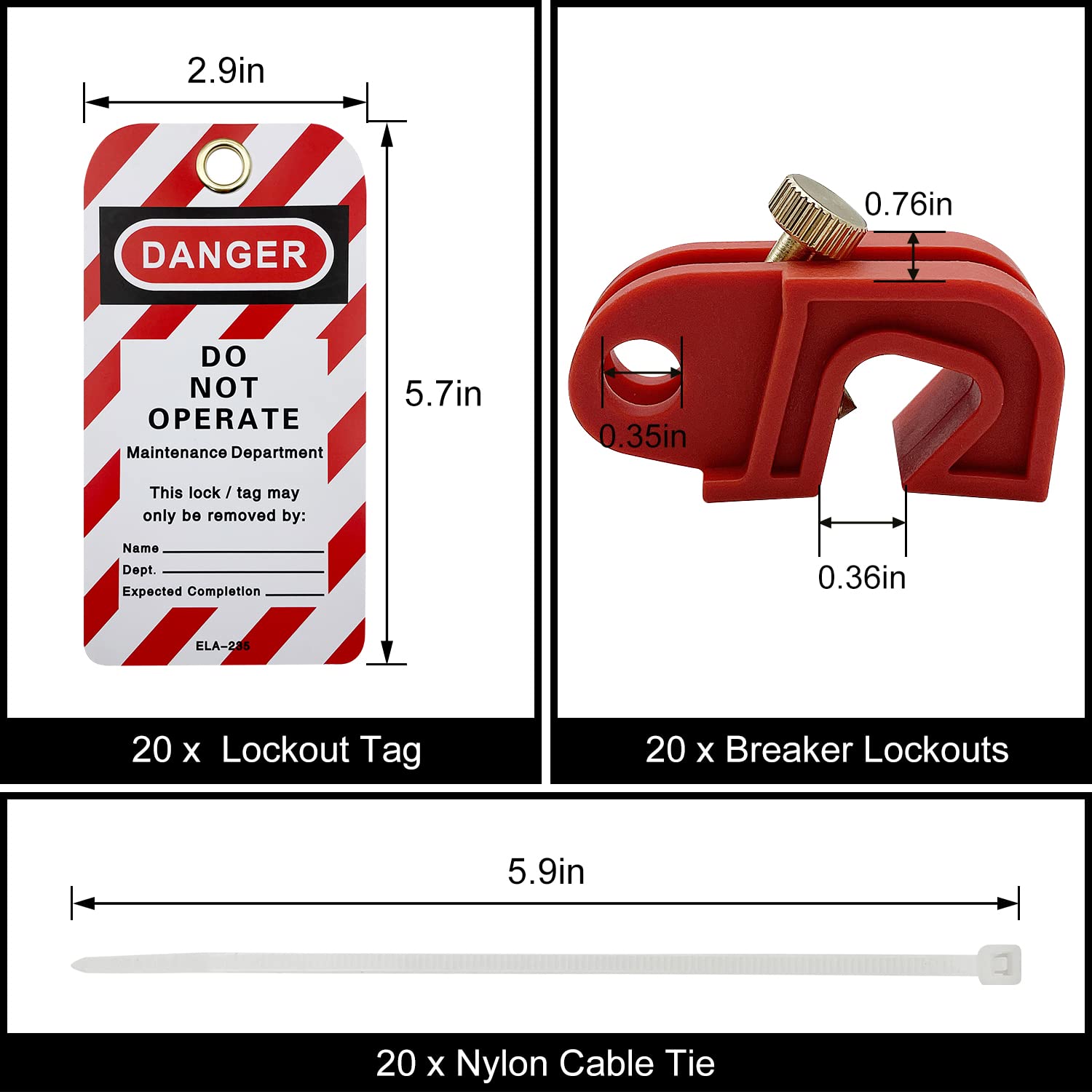 Circuit Breaker Lockout Device - Lockout Tagout Kit 20 PCS Breakers ...