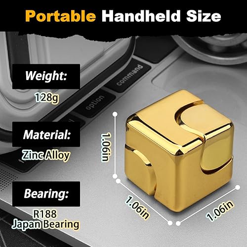 Miniatura 2 de Cubo dorado Fidget Spinner para niños, juguete para ansiedad, juguete de mano genial, juguetes de regalo, juguetes sensoriales para autismo, bolsas