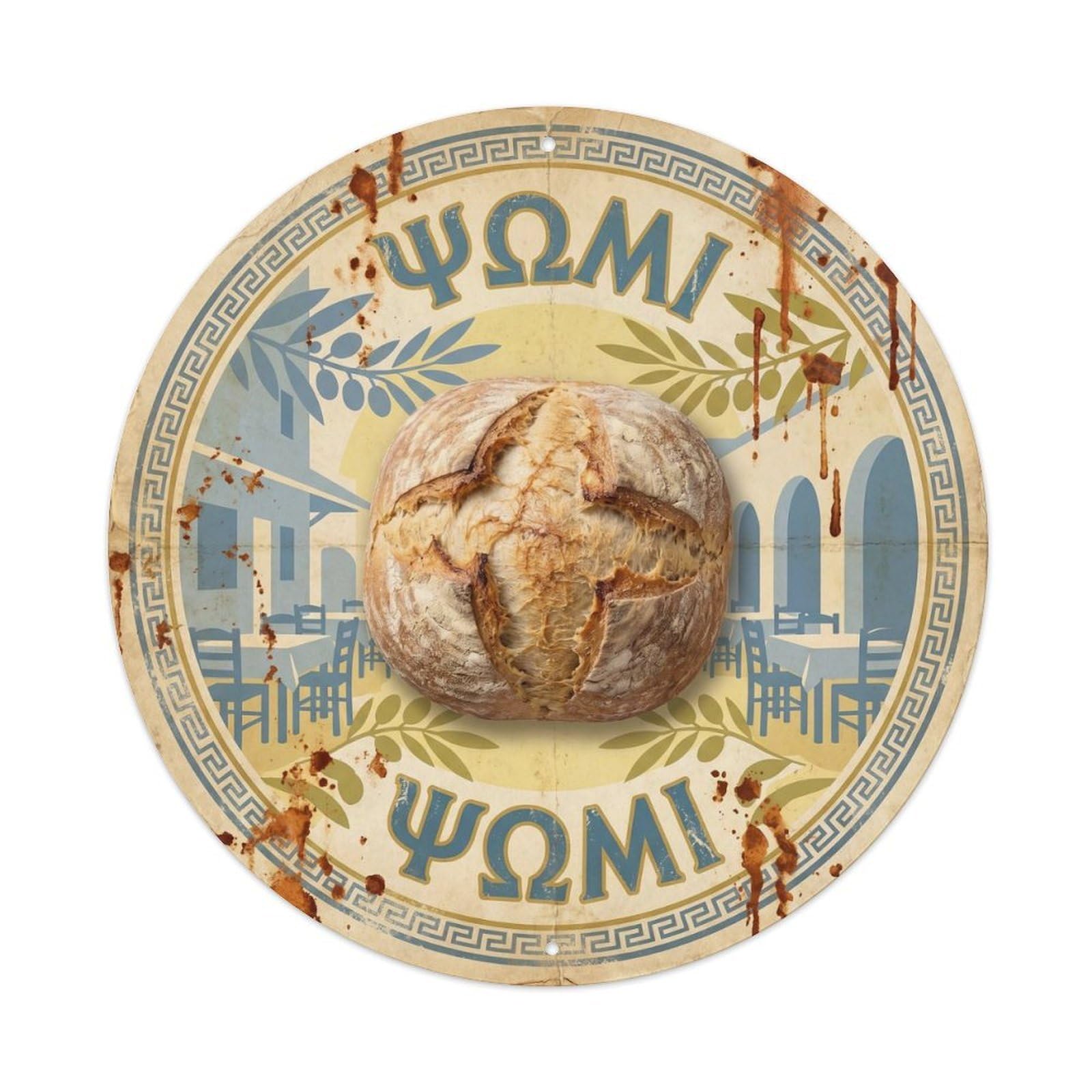 Cafe Bakery Bread Loaf Mediterranean Market Travel Metal Tin Sign