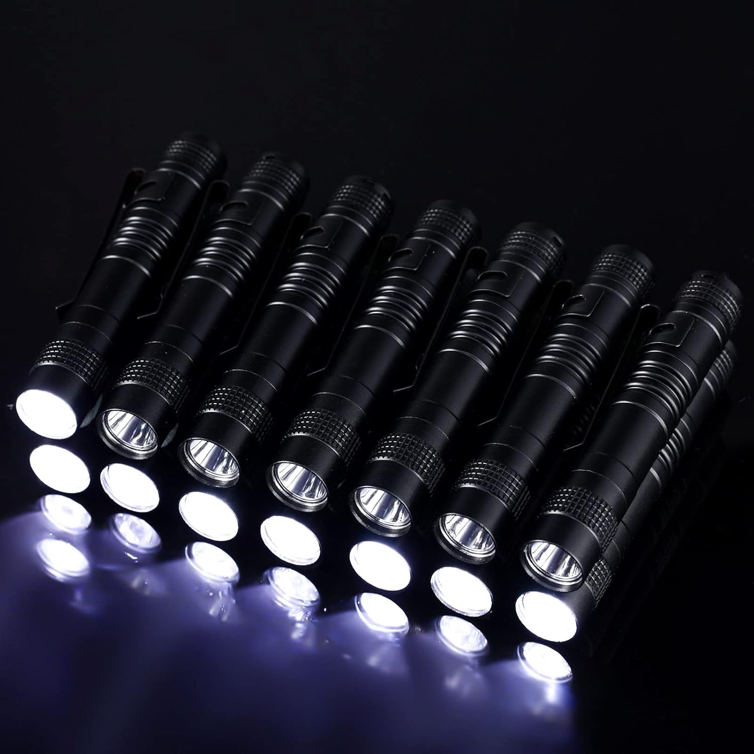 Zhengmy 100 Pcs Pocket Flashlight - Father's Day Gifts LED Compact Flashlight Bulk Mini EDC Pen Light with Removable Clip for Home, Outdoor, Camping, Emergency, Battery Not Included