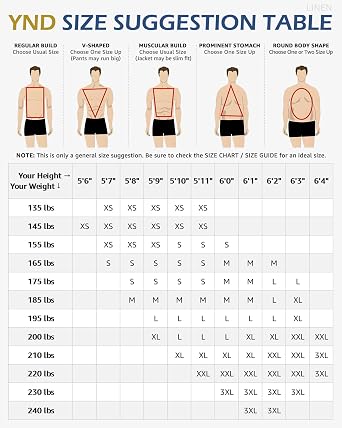 YND Men's 2 Piece Casual Linen Suit Set, Regular Fit Lightweight Blazer Jacket and Pants for Wedding, Business, Party
