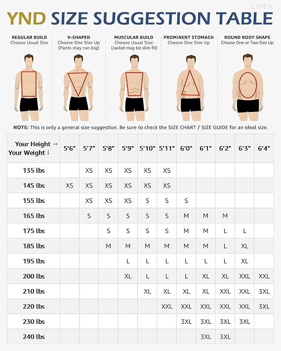 YND Men's 2 Piece Casual Linen Suit Set, Regular Fit Lightweight Blazer Jacket and Pants for Wedding, Business, Party