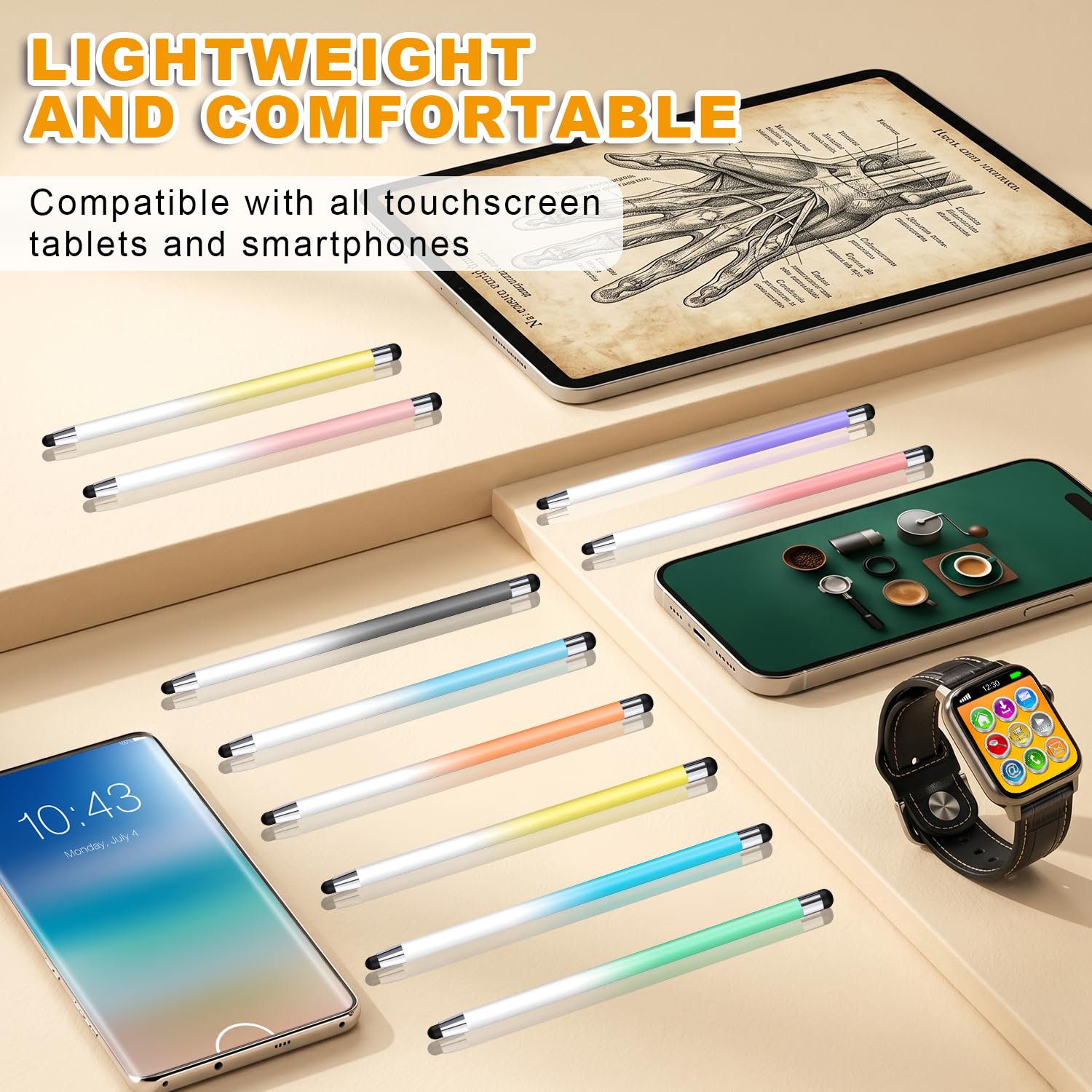 Pennino capacitivo 2 in 1 per touch screen, alta precisione e sensibilità, adatto per iPad/iPhone/Samsung/smartphone Android e tablet, compatibile con tutti i touch screen