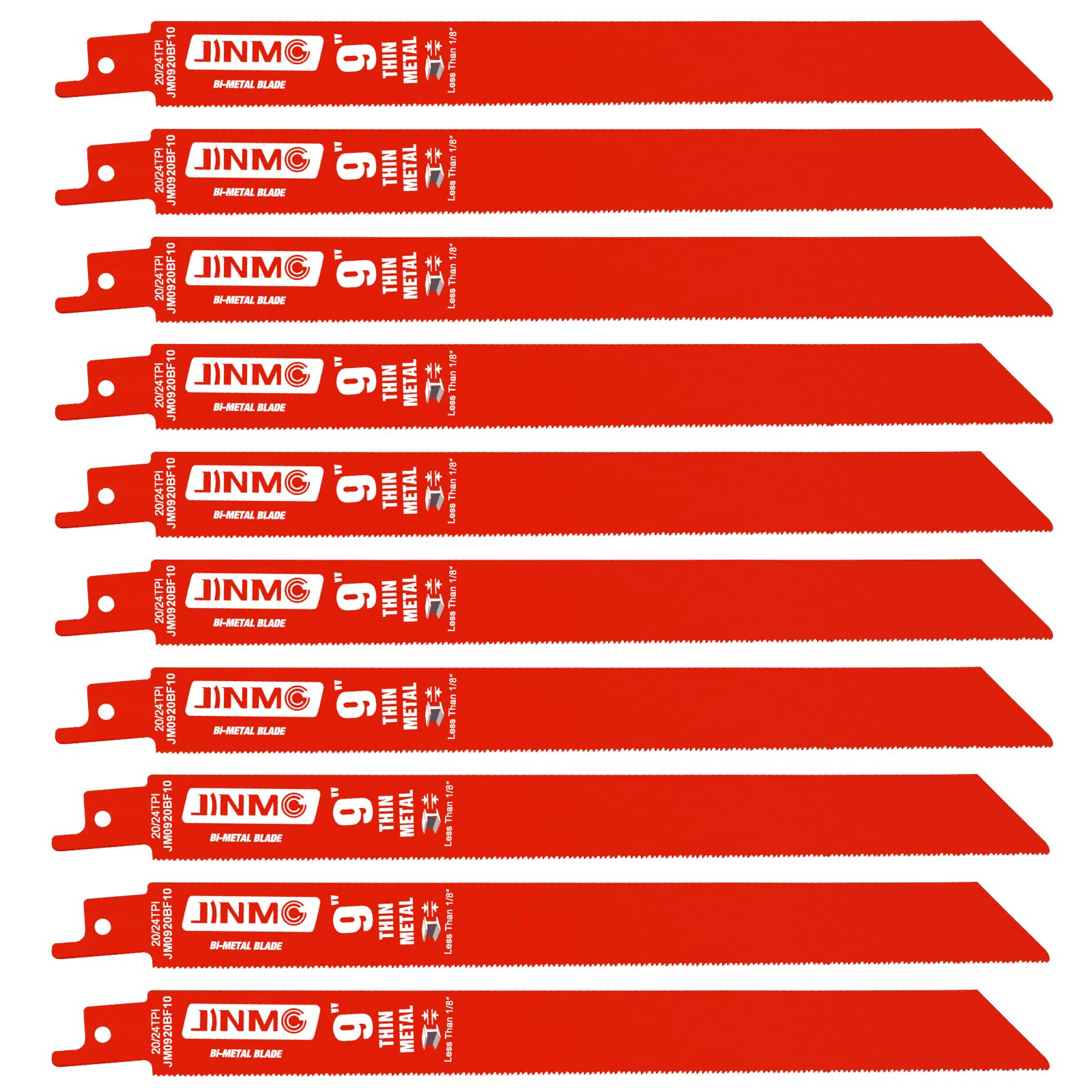 10 Pack 9 Inch 20/24TPI Reciprocating Saw Blades for Diablo Sawzall Blades