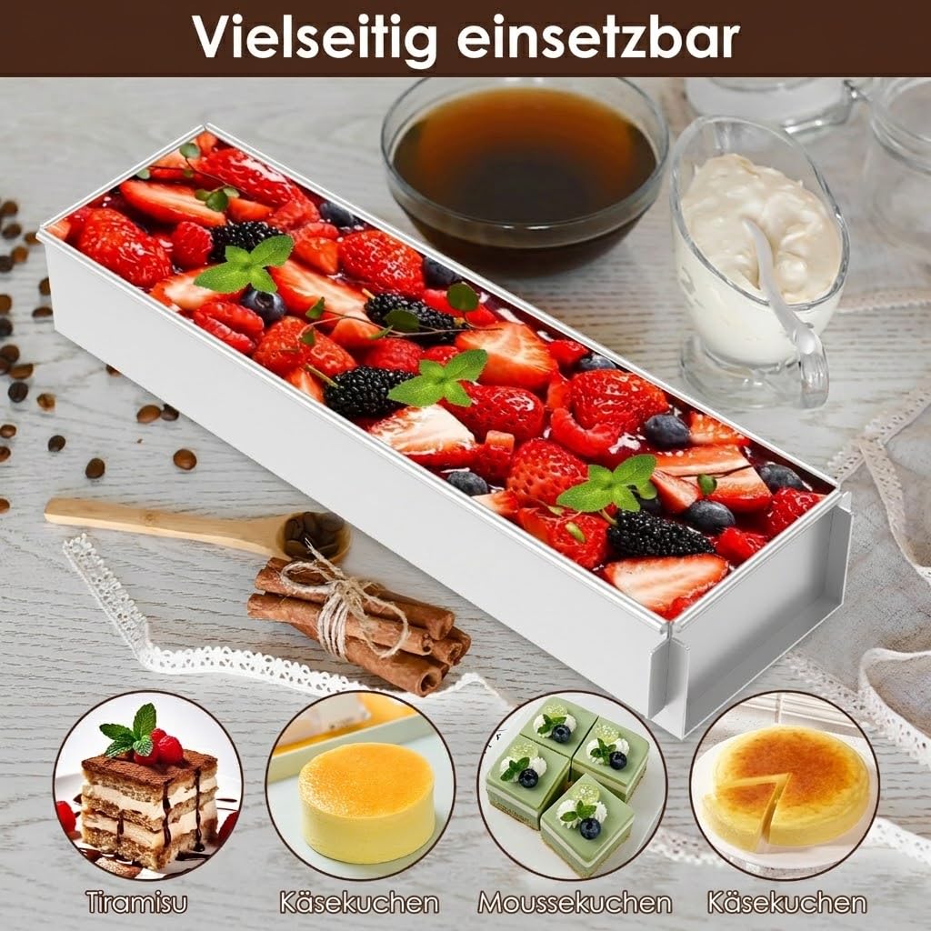 4 Stück Aluminium Tiramisu Form für Kuchen und Torten