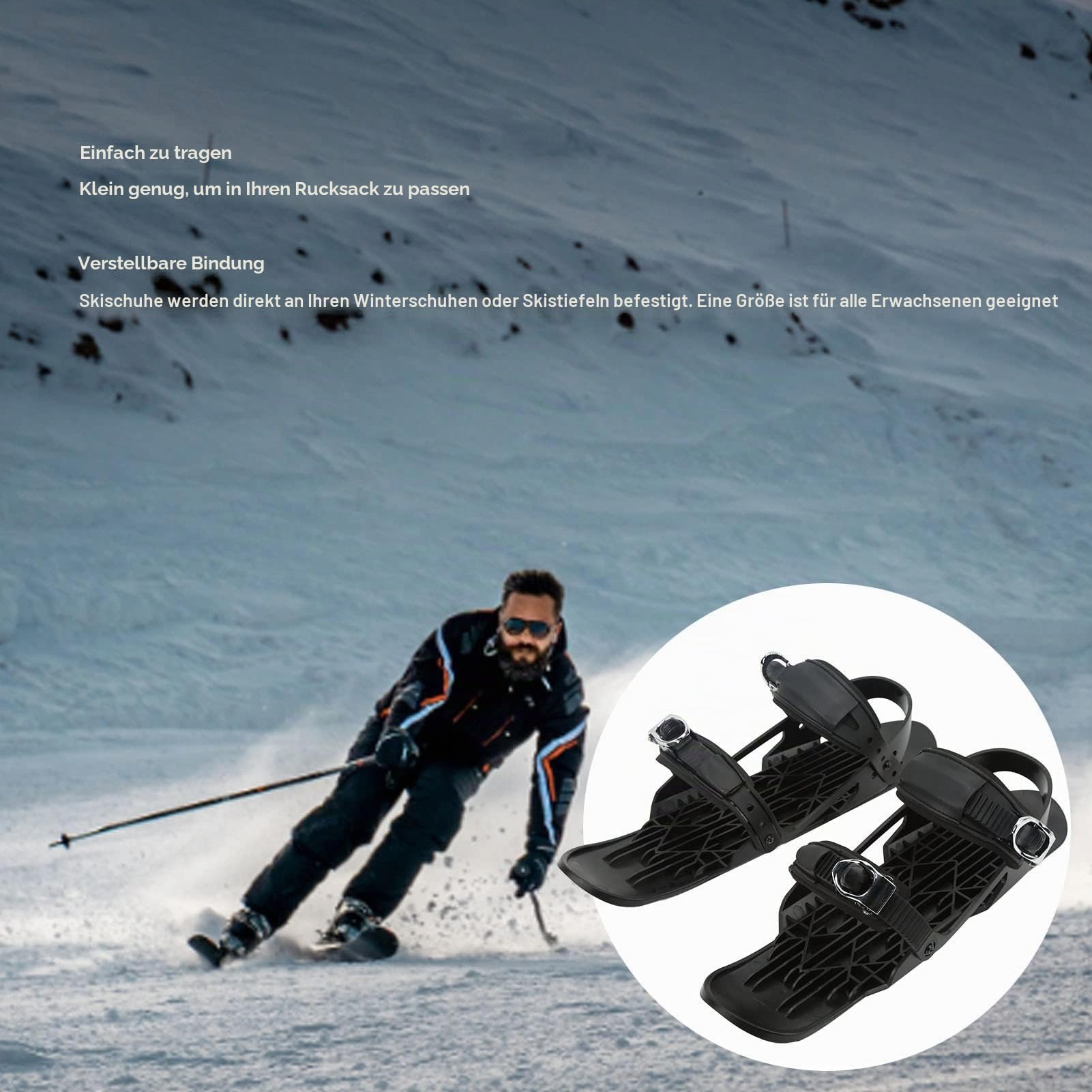 Snowskate Bindung Snowboard Bindung Mini Skistiefel Snowblades Erwachsene Verstellbar Snowskates Kurz Snowblades Skiboards Winterskischuhe
