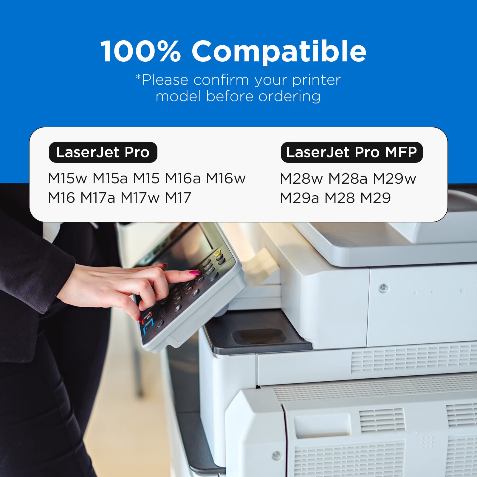CF244A 44A Cartuccia Toner Compatibile per HP Laserjet Pro M15a M15w M28a M28w M16a M16w M17a M17w(Nero, 2-Pack)