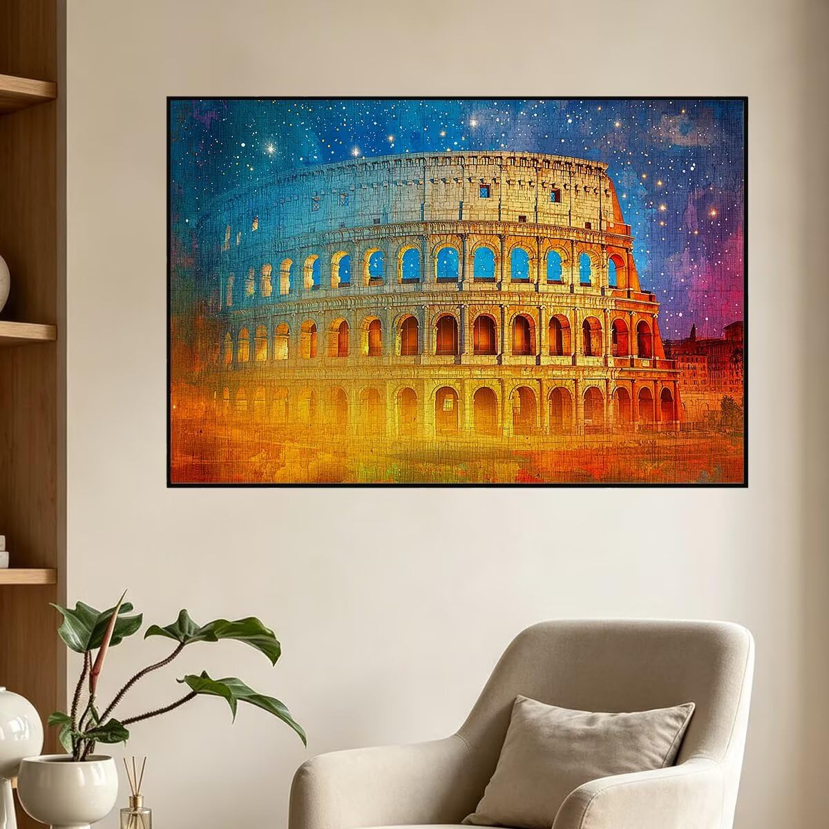 Puzzle 1500 Pezzi Roma, Puzzle Colorato, Puzzles in Legno, 87x57cm -1464