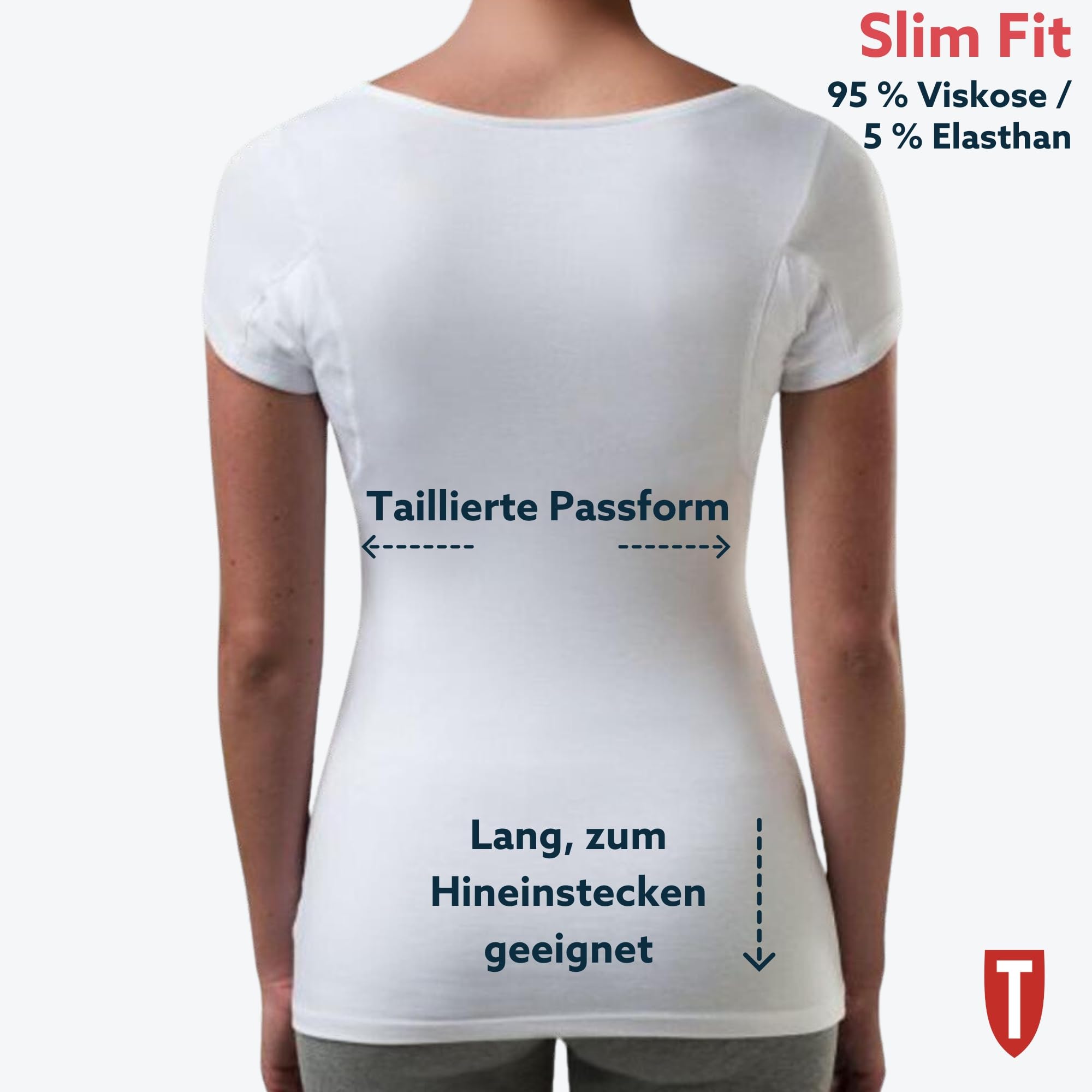 The Thompson Tee Anti-Schweiß Kurzarm-Unterhemd mit Achselschweiß-Polstern - Enge Passform