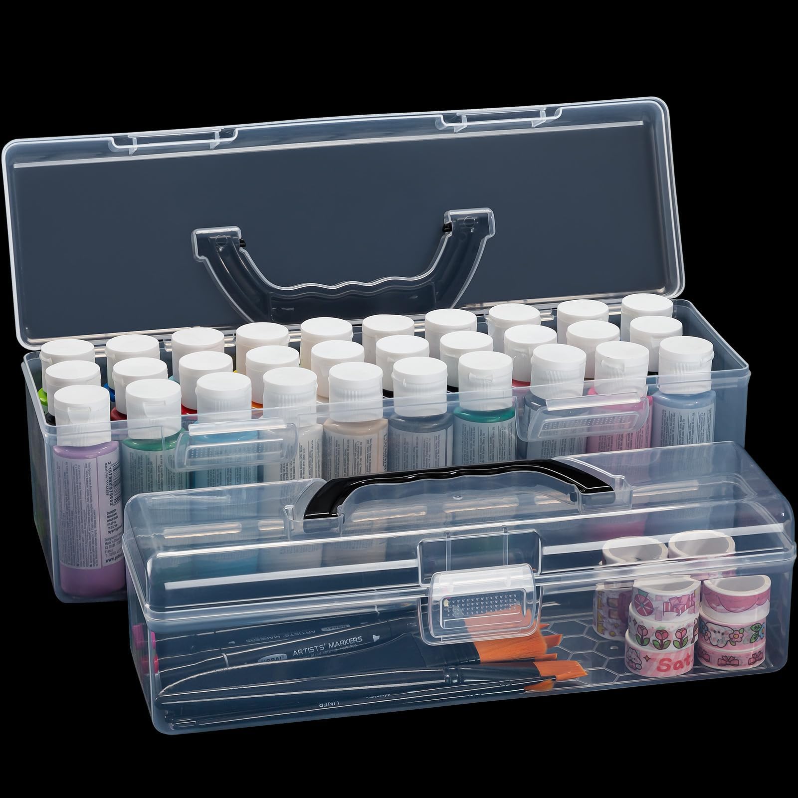 Caja Para Pinceles Art Storage Caja De Almacenamiento Para Artistas De Madera Con 3 Cajones | Ideal Para Pinturas, Pinceles Y Bolígrafos Cajas De Artista Estuche Pinceles