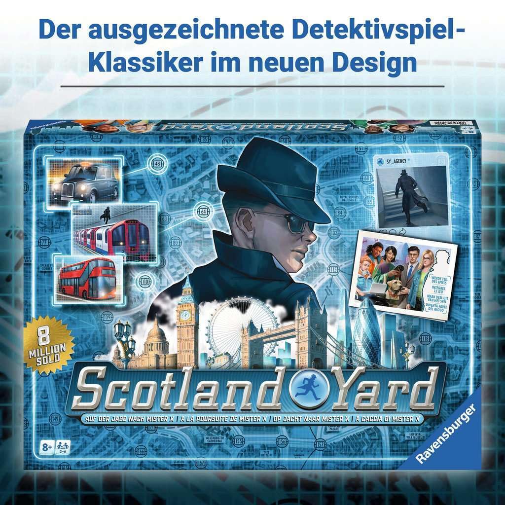 Juego de Mesa Ravensburger 27515 - Scotland Yard: Juego Familiar, Juego de Mesa para niños y Adultos, Juego del año, para 2 a 6 Jugadores, a Partir de 8 años