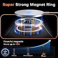 Vista 144 de TAURI Funda magnética 2 en 1 transparente para iPhone 14 Pro, compatible con Magsafe [no amarillenta] con protector de pantalla, protección de grado