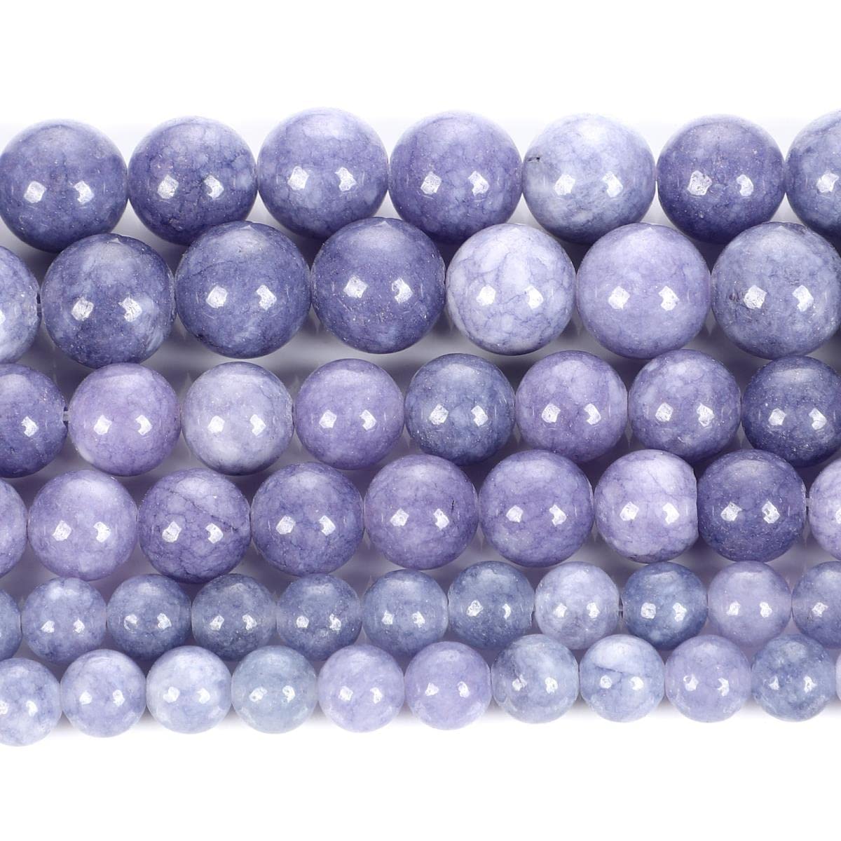 Perles Rondes En Pierre De Lavande Naturelle – 4-8mm, Pour Fabrication De Bijoux, Neuves