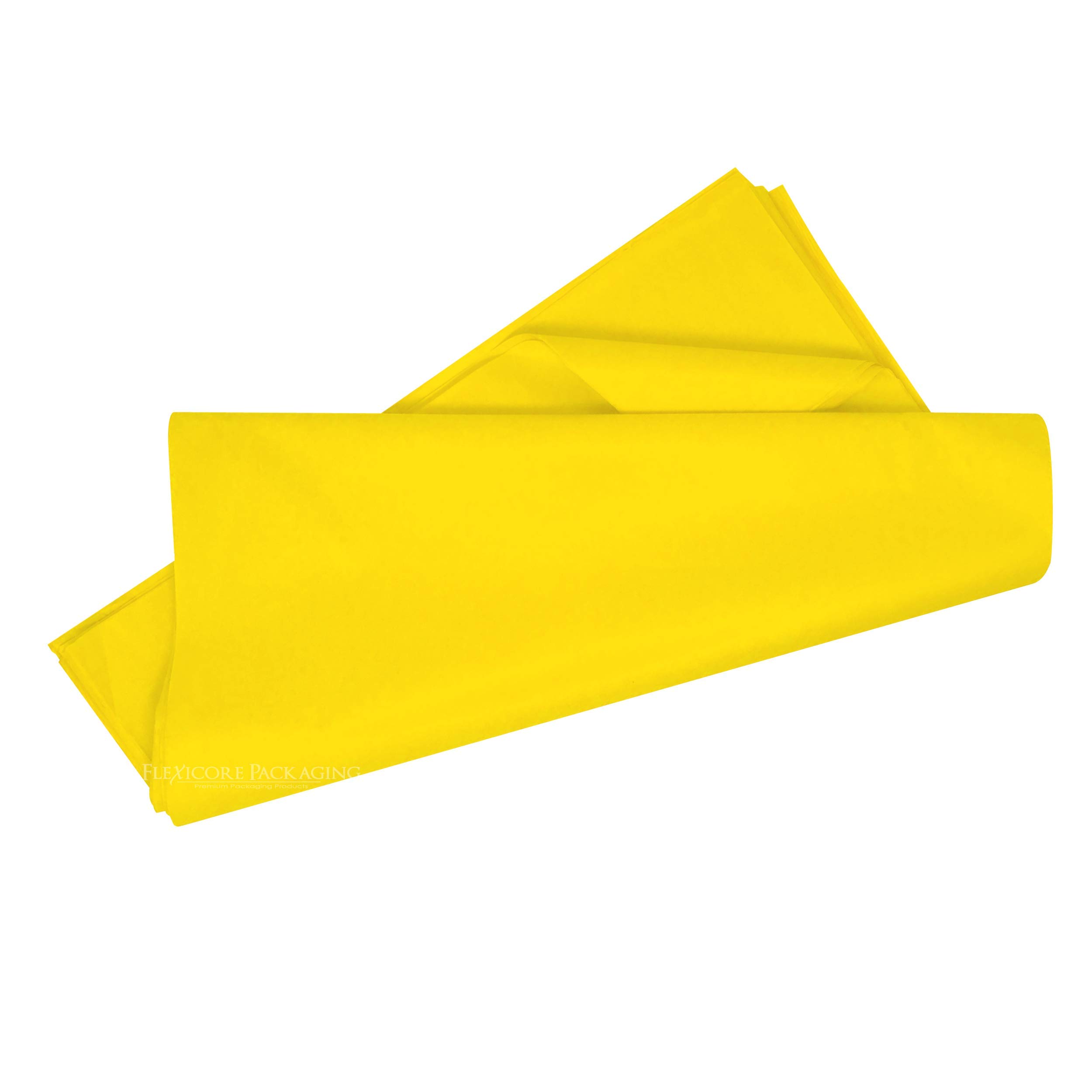 Flexicore Packaging Mniszek lekarski żółty papier do pakowania prezentów Rozmiar: 38 cm x 50 cm | Liczba: 100 arkuszy | Kolor: Mniszek lekarski