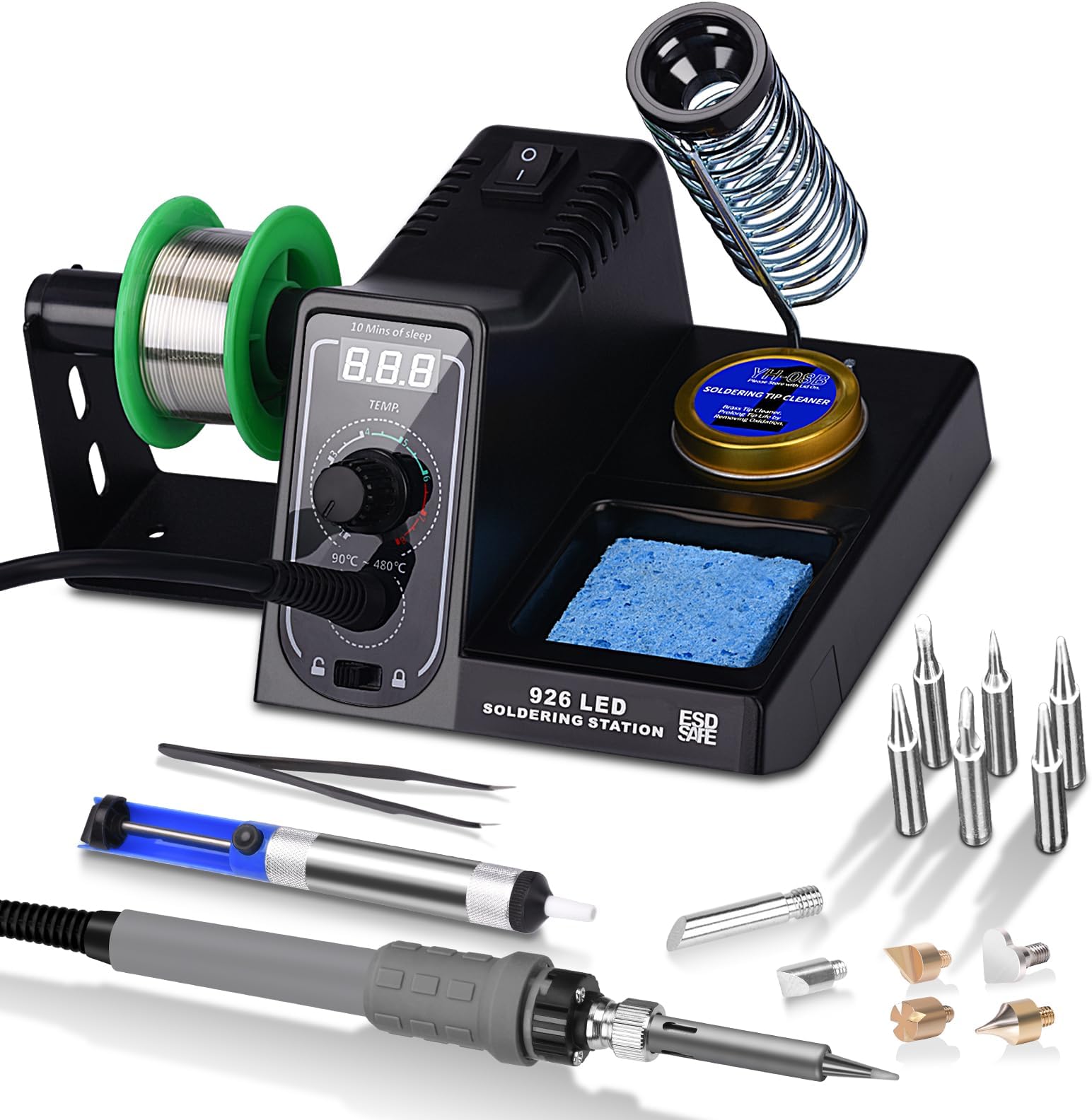 Mini Stazione Saldante Stazione Saldatura A Stagno Analogica - Temperatura Regolabile 150°C-450°C - Per Hobby E Laboratori Mini Saldatore Stagno - Foto 7