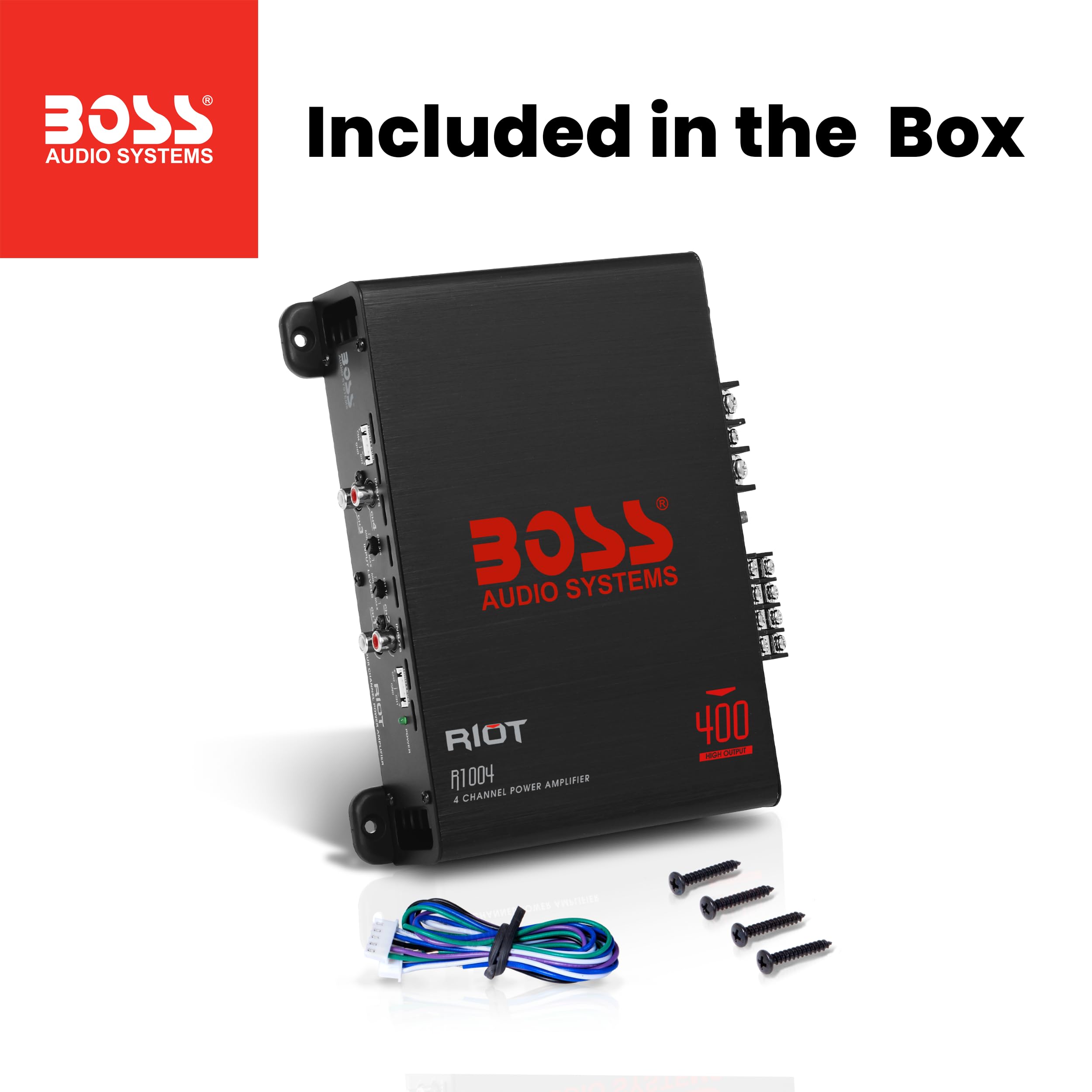 BOSS RIOT 1000W 4チャンネルアンプ Amazon.com: BOSS Audio Systems R1004 Riot Series 4 Channel
