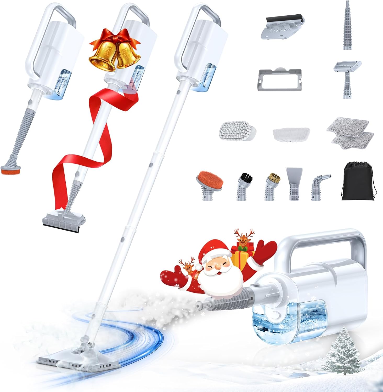 LABIGO 10-in-1 Steam Mop with Detachable Handheld Steamer