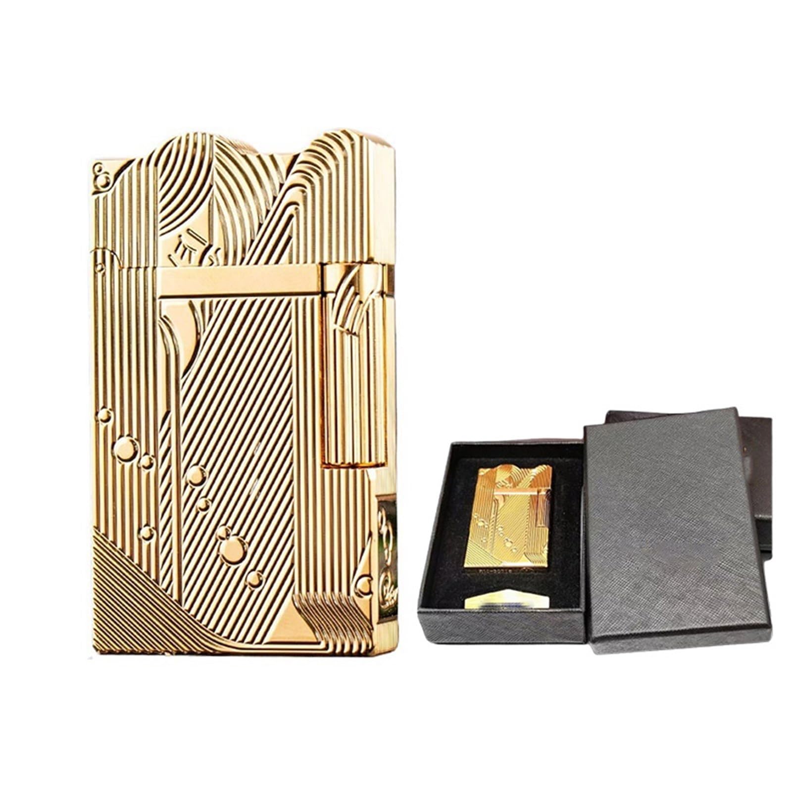 Sanji Lighter, Cool Vintage Trench Lighter for Men, Vintage Lighter, Vintage Copper Kerosene Lighter, Men's Lighter, Soft Flame, Vintage Oil Lighter, (Fuel not Included)(Gold)