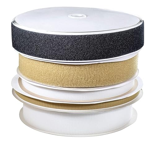 Cierre de lazo trasero autoadhesivo con bucle de 1/2 pulgada, 10 yardas, blanco