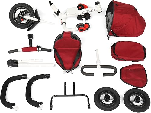 Miniatura 9 de JOYMOR triciclo de bahía 5 en 1 triciclo para niños triciclo de cochecito triciclo de empuje para niños pequeños niños y niñas de 1 a 4 años rojo