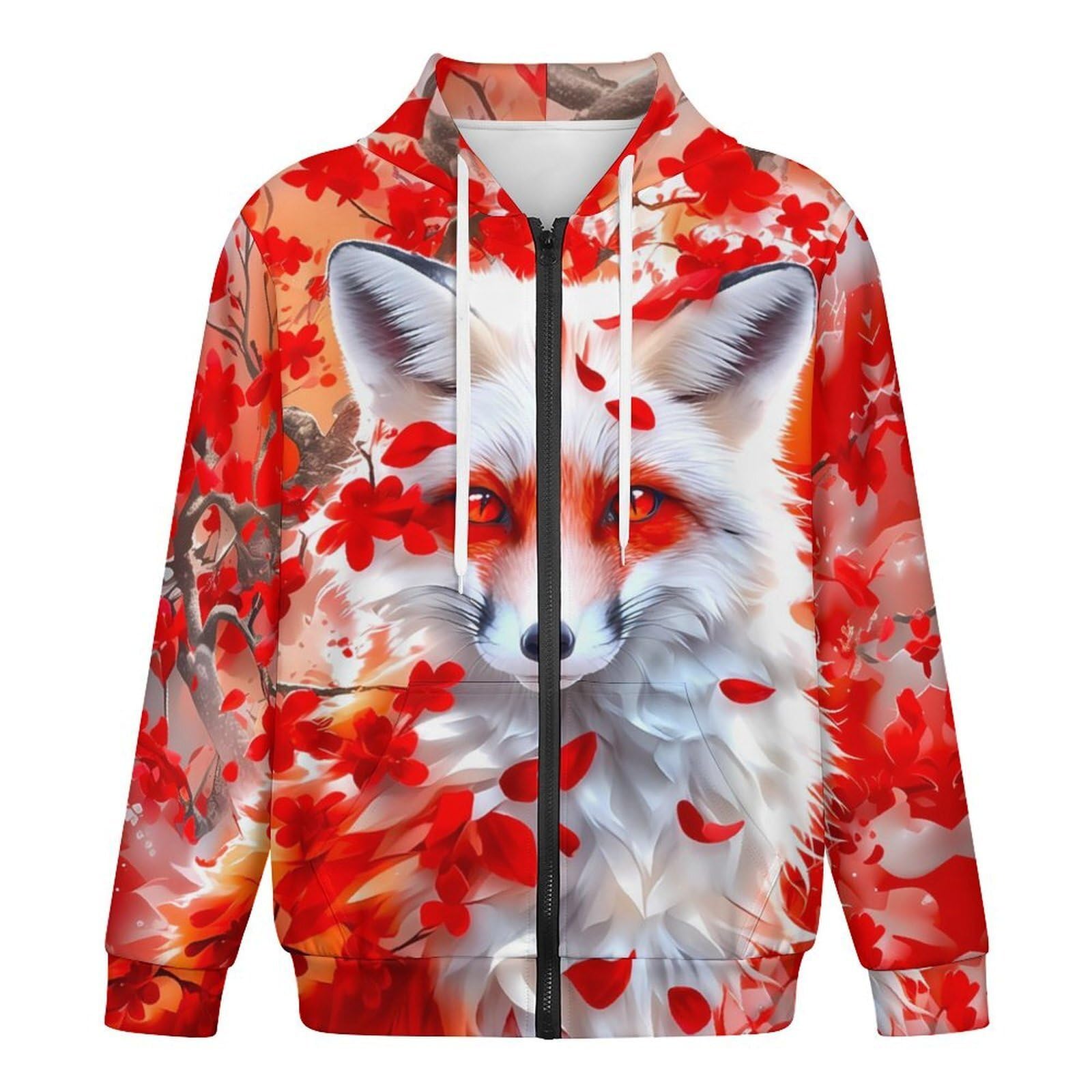 Men's 3D Rainbow Cat Printed Zip Up Hoodie Long Sleeve Sport Cool Pullover Sweatshirts