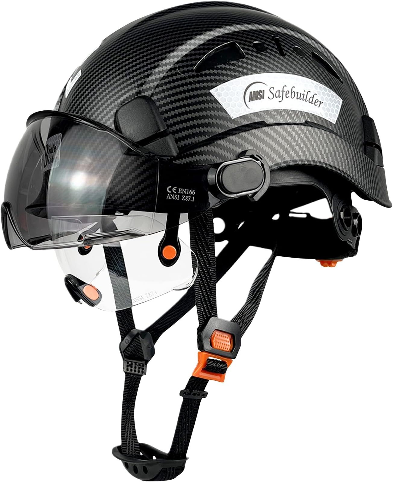 Industrial Safety Helmet with Visor ABS Hard Hat with Visor Adjustable Ventilation Hardhats Construction Head Protection ANSI Z89.1