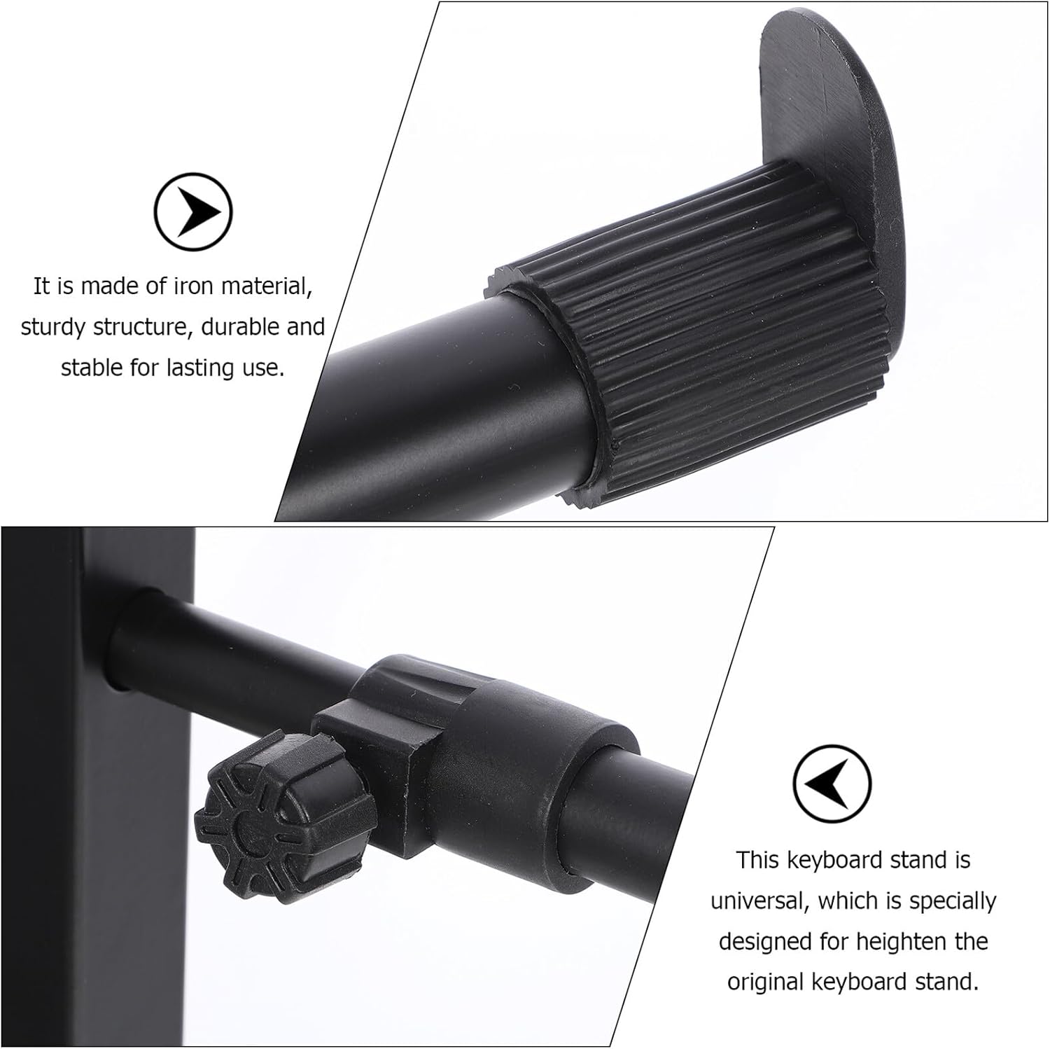 Keyboard Stand Height Detachable Design Heavy-duty Black Electric Organ Rack for Digital Piano and Electronic Keyboards