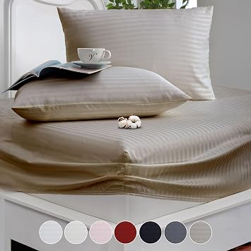Vionel Home%100 Pamuk,  izgili Saten Lastikli  ar af Seti | 82 Tel S k Dokuma | Tek Ki ilik |  ift Ki ilik | Battal Boy Balk p , 160x200