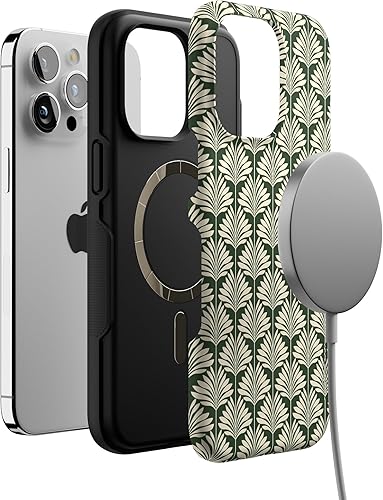 Vista 1374 de Casely Funda para iPhone 15 Pro Max Jardín Secreto Flores mixtas Funda atrevida Compatible con MagSafe y botón de acción Secret Garden