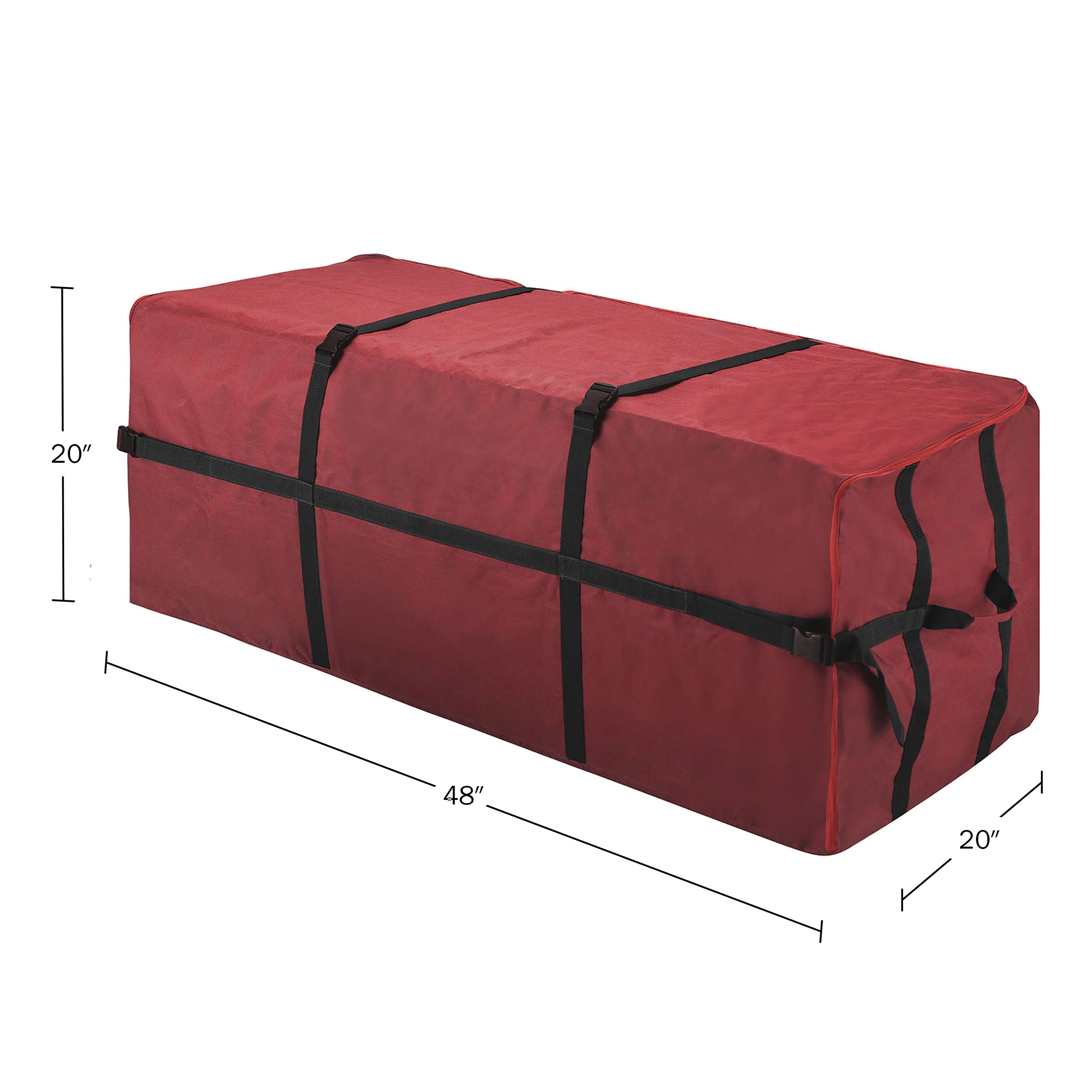 Elf Stor Heavy Duty Canvas Christmas Storage Bag Large for 6 Foot Tree, Red - Image 2