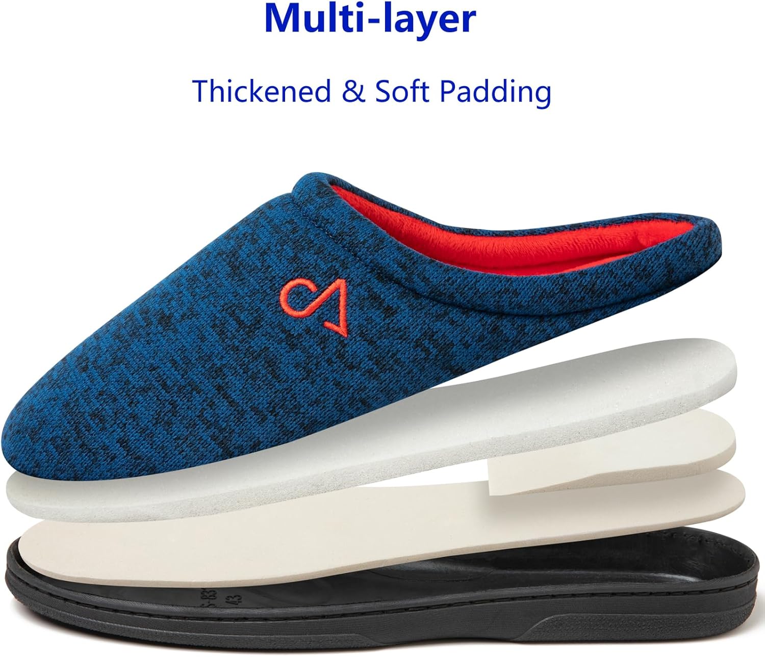 Men's Cozy House Slippers Indoor Shoes Memory Foam Insoles & Rubber Soles - Image 5