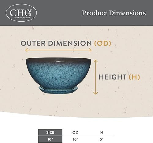 Miniatura 5 de Classic Home and Garden 9010D-376R - Maceta rosie de 10 pulgadas, color rojo lava