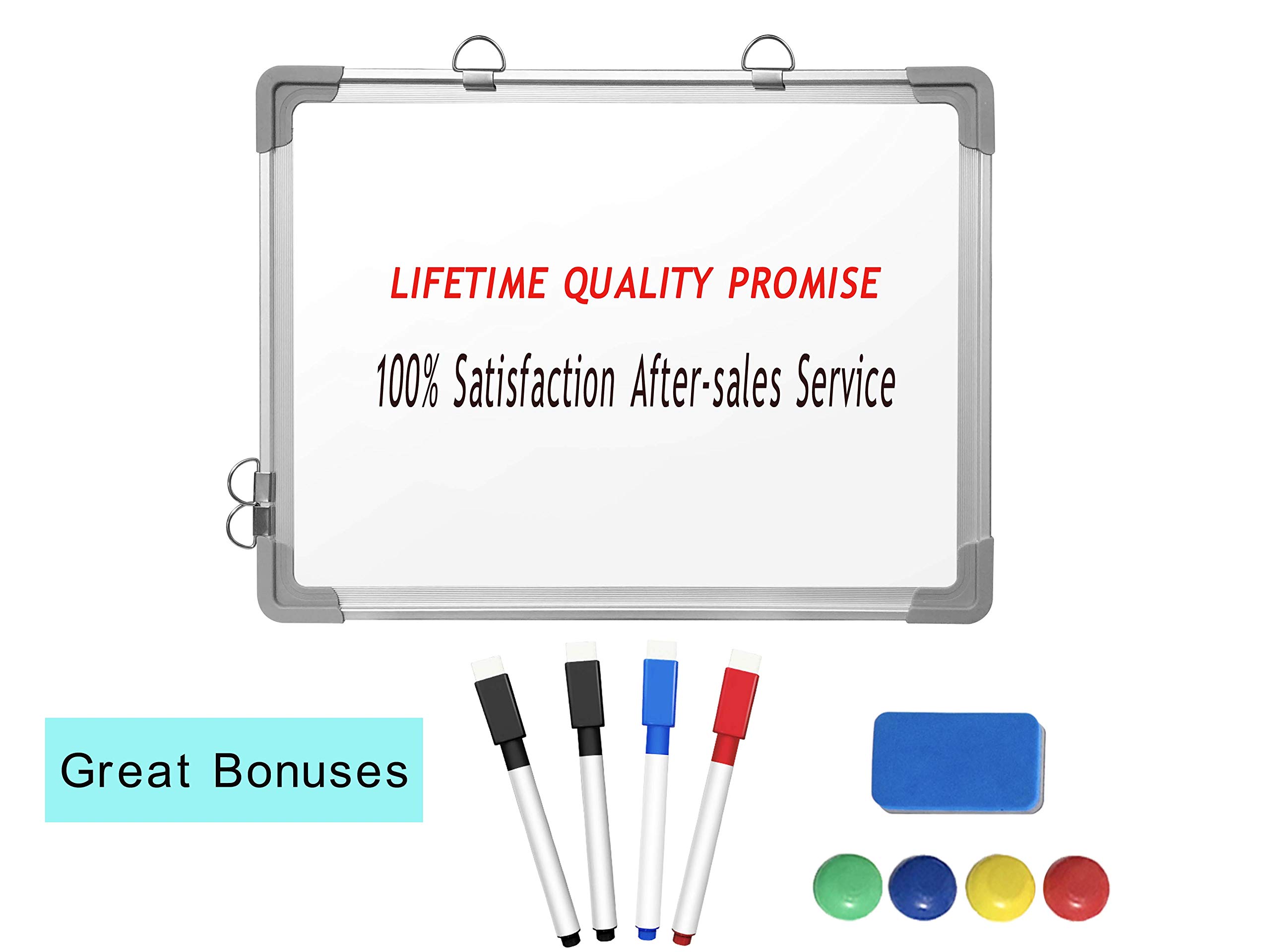 Small Dry Erase White Board, ARCOBIS 12" x 16" Magnetic Hanging Double-Sided Whiteboard for Wall, Portable Mini White Board for Drawing, Kitchen Grocery List, Cubicle Planning Memo Board