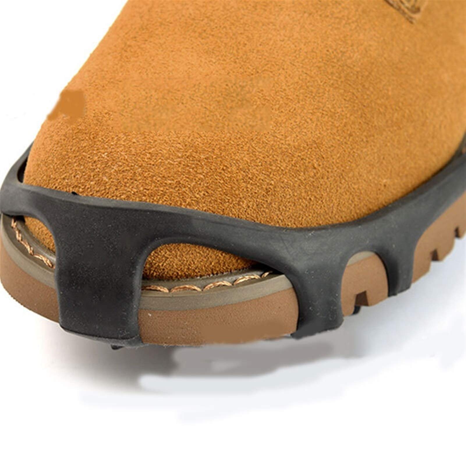 Schuhspikes 24 Bolzen Anti-Skid Schuhspikes Unisex Winter Klettern Anti-Rutscheiße Eisgreifer Spike Schnee und Eiskrämpfe S/M/L/XL Größen (Shoe Size : Black XL)