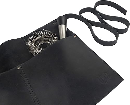 Miniatura 4 de Hide & Drink, Delantal de cintura, bolsillos remachados, accesorios de camarera y camarero, pantalones cortos de servidor, cuero de grano completo,