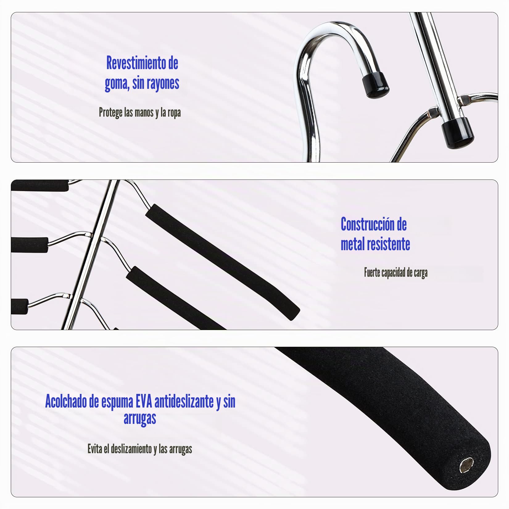 Perchas para Ahorrar Espacio 2 Paquetes de Perchas con Brazo oscilante Antideslizante Acolchado 5 Capas Resistente de Acero Inoxidable para suéteres Camisas Armario Organizador de Almacenamiento