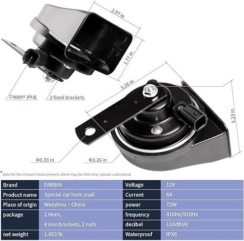 Vista 15 de FARBIN Bocina de coche compatible con Toyota/Lexus/Subaru 12V Bocinas automáticas impermeables con 1 a 2 tapones de bocina para Toyota
