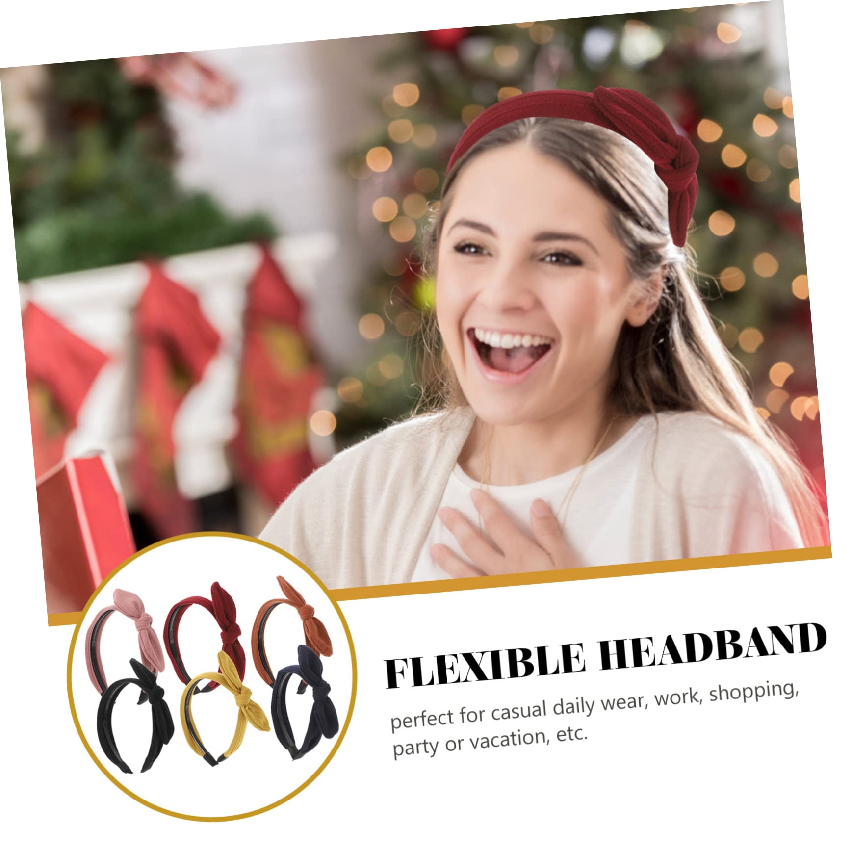 DOITOOL 6pezzi Fasce Larghe Con Fiocco Per Donne Cerchietti Eleganti e Regolabili Vari Colori Per Ogni Occasione Perfetti Per Party Shopping e Viaggi