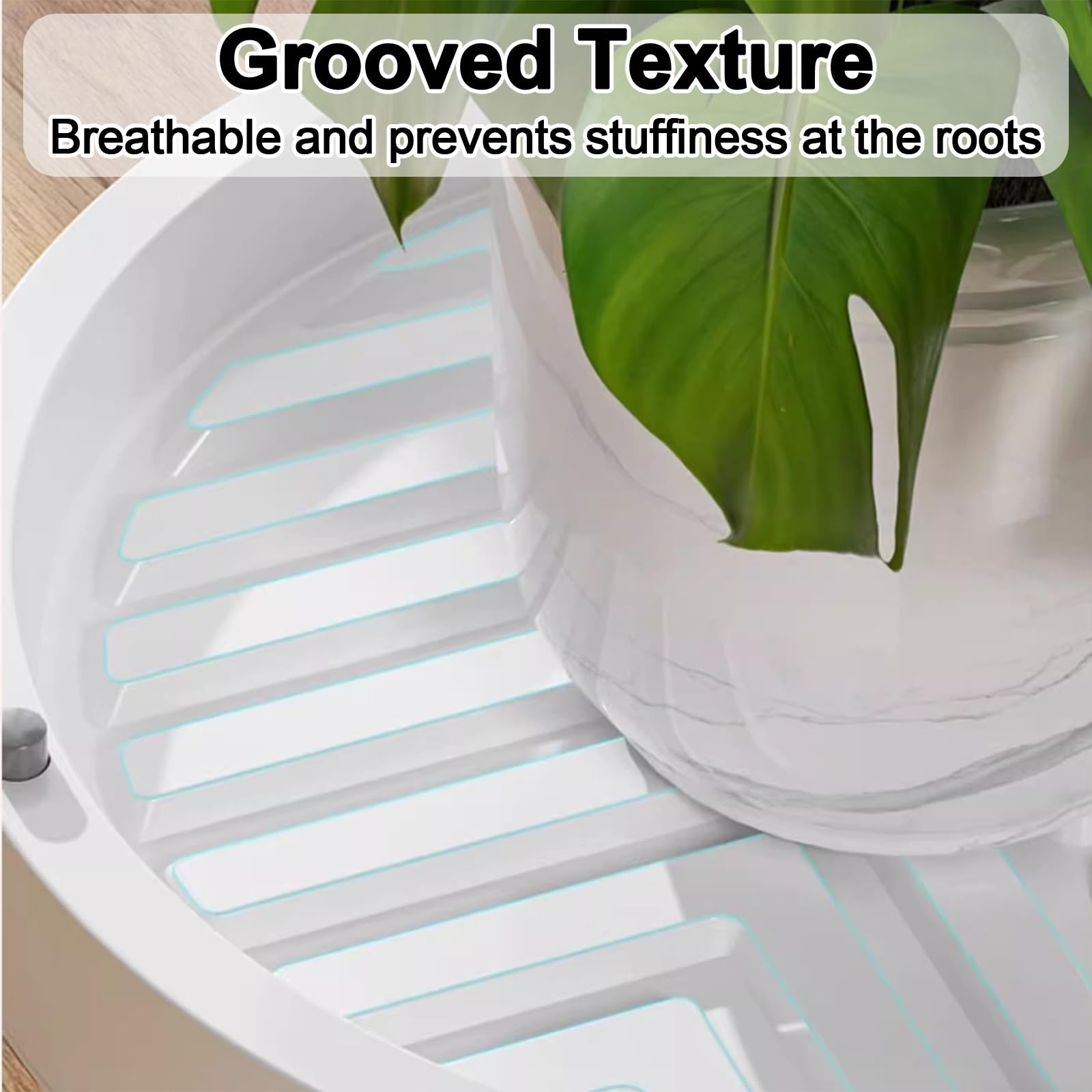 Carrello Portavasi con Cassetto di Scarico, Sottovasi Grandi con Ruote | Carrello per Piante Mobile Bacinella, Portata 50kg per Interno, Giardino, Terrazzo, Casa(Gray,34x10cm/13.4x3.9in)