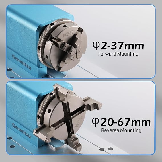 Genmitsu CNC Router Machine PROVerXL 4030 V2 + Rotary Module Kit with NEMA23 Planetary Geared Stepper Motor, 4 Jaw Chuck, 10:1 Speed Reducer, Clamped Range 15-275mm