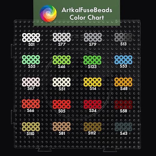 Miniatura 3 de ARTKAL Kit de cuentas de fusible, 5,000 cuentas de fusión, 22 colores, kit de cuentas de fusión con 12 patrones, 1 tablero grande de clavijas, 1