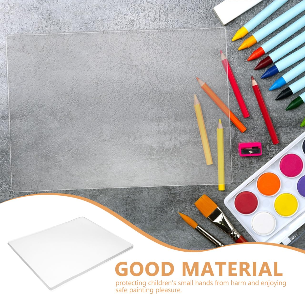 TEHAUX Gel-Druckplatte FüR Kinder – Weiche Wiederverwendbare Gelplatte Zum Drucken MonodruckzubehöR FüR Kreative Bastelprojekte Scrapbooking Und Mixed Media 9.72X7.76X0.28In
