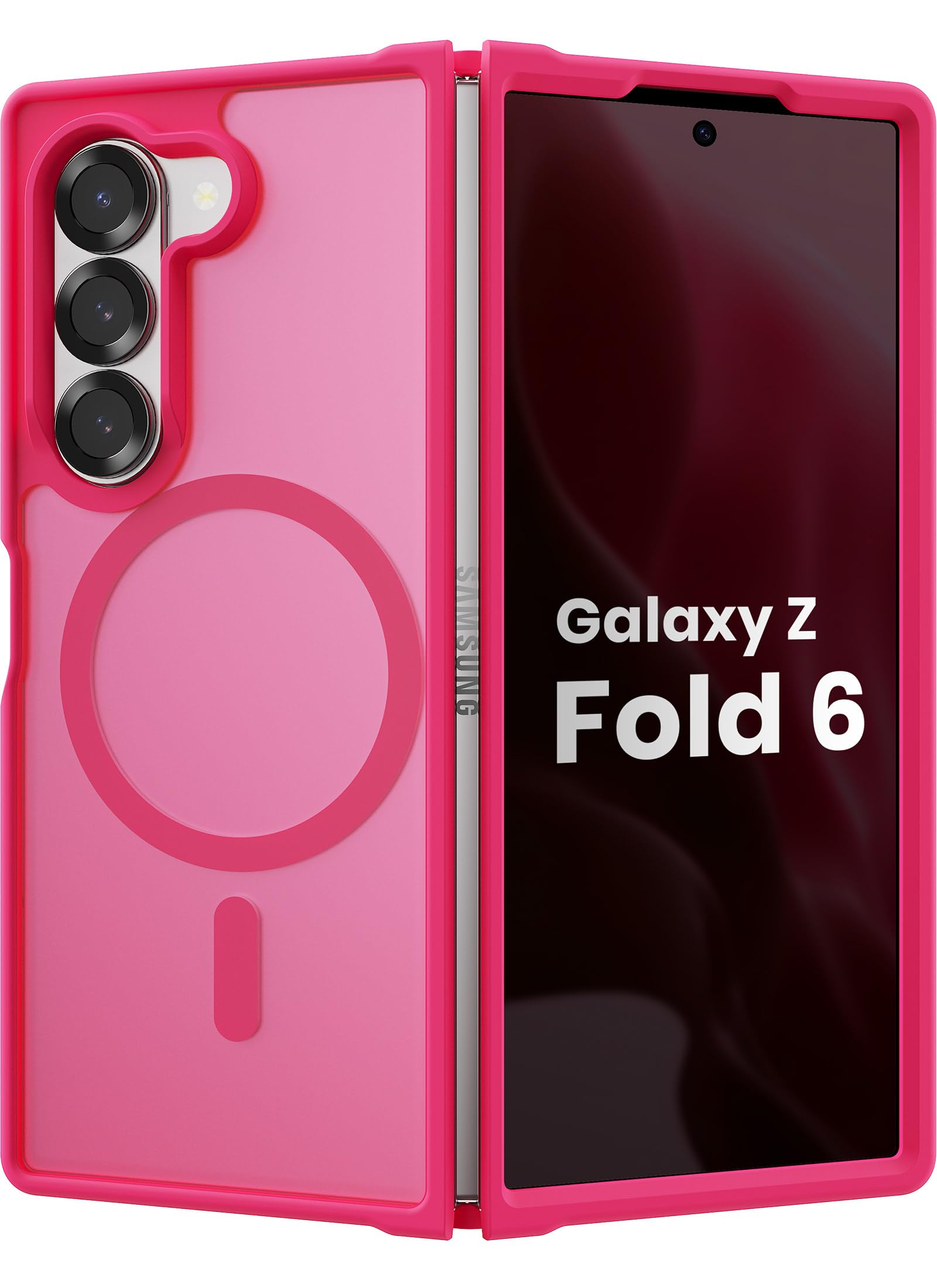 Photo 1 of BNAAGO Magnetic Slim Case for Galaxy Z Fold 6, Hot Pink